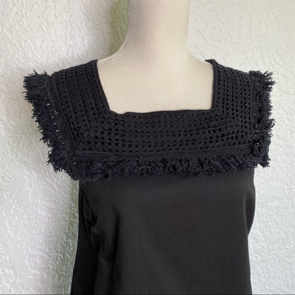 Madewell Sundream Fringe Shift Dress Crochet Size 4 tribal boho bohemian - Picture 5 of 12